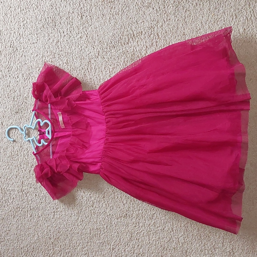 Mini Boden fuschia Frilly Tulle Dress Sz 5-6Y